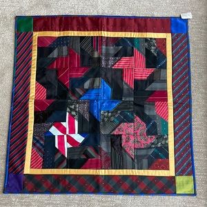 Vintage wall hanging/artwork made of silk ties from Netherlands